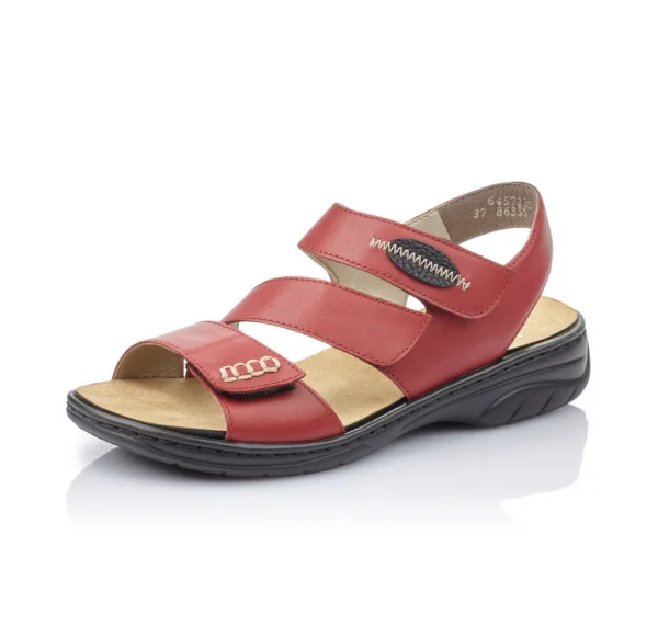 sandals near business hubs-Rieker 64573-33 Red