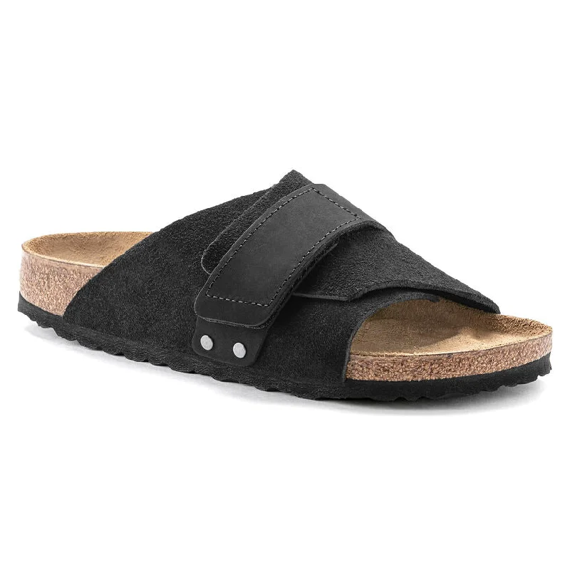 sandals for monthly wear-Kyoto Nubuck/Suede Leather Black