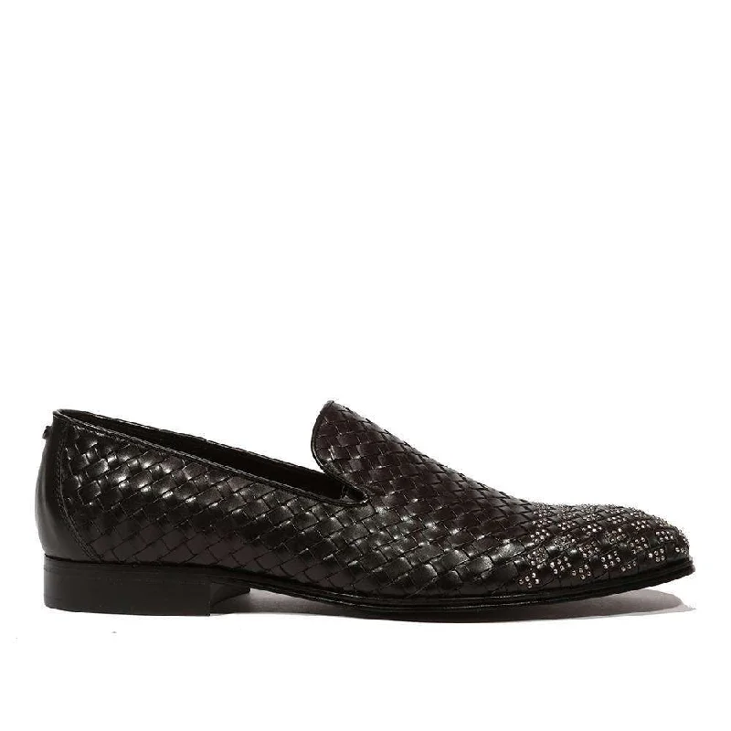 Loafers with heavy-duty soles-Cesare Paciotti Luxury Italian Men's Baby Lux Black Loafers (CPM5139)