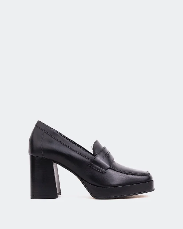 Loafers with light soles-Moro Black Leather