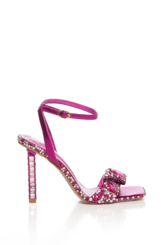 luxury sandals for retirees-DISCOBALL-FUCHSIA STILETTO SANDAL