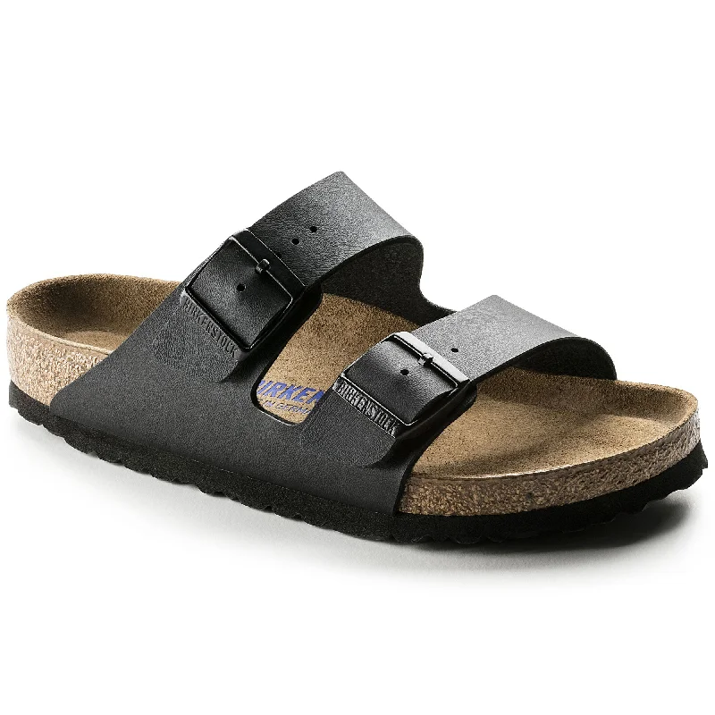 modern sandals with heels-Birkenstock Arizona Birko Flor Black Soft R 551251