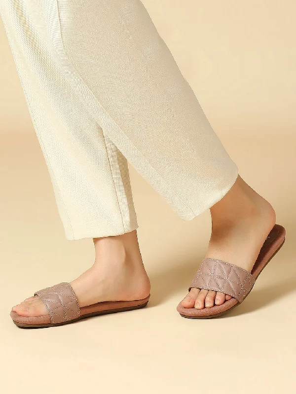 flats interior color ideas-Women Peach Solid Textured Open Toe Flats