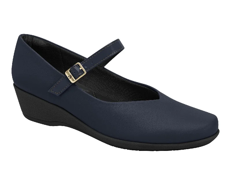 Mary Jane shoe in ebonyRef: 143216-003 Piccadilly Wedge Mary Jane Business Shoe in Navy