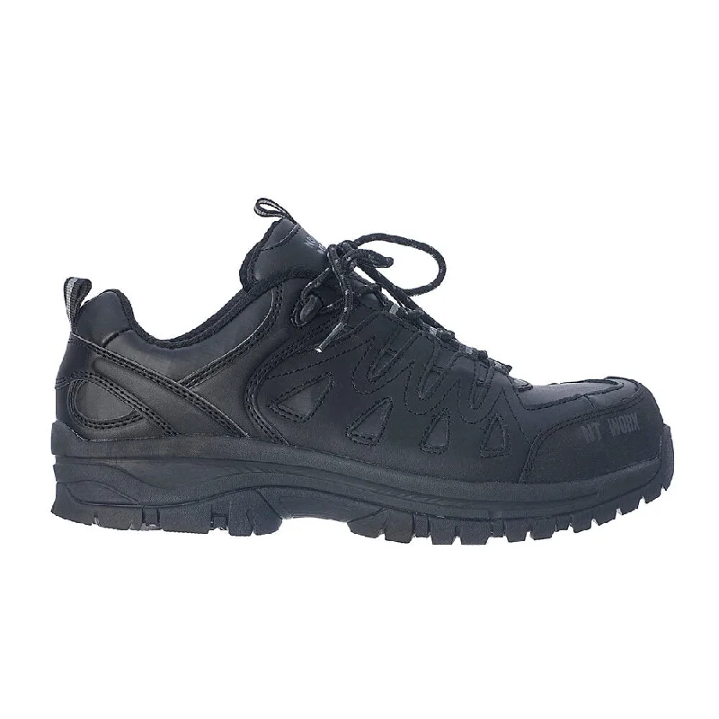 Athletic shoes with soft upper -NT Work Men's Eagle Black Leather Composite Toe Athletic Work Shoe