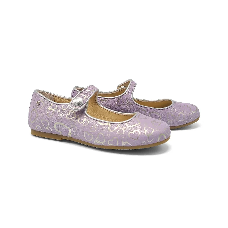 Mary Jane shoe with sleek liningManuela De Juan Violet Hearts Mary Jane S2489