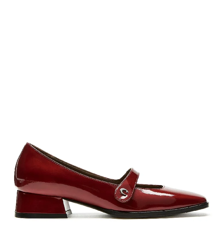 Mary Jane shoe in mauveADELE MARY JANE PATENT LEATHER HEEL