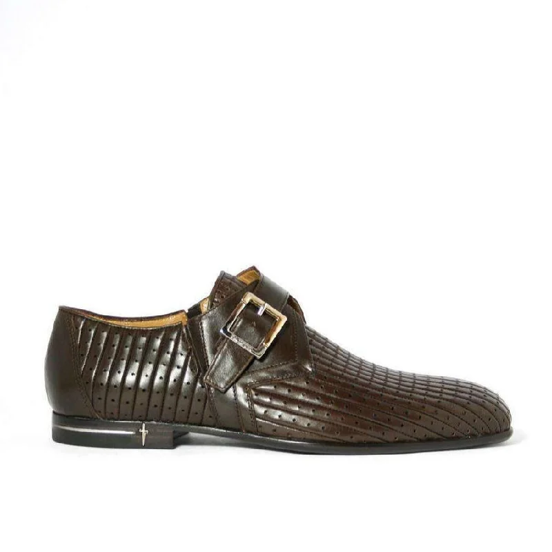 Loafers with dependable traction-Cesare Paciotti Luxury Italian Baby Lux Fondente Brown Buckled Loafers (CPM2331)