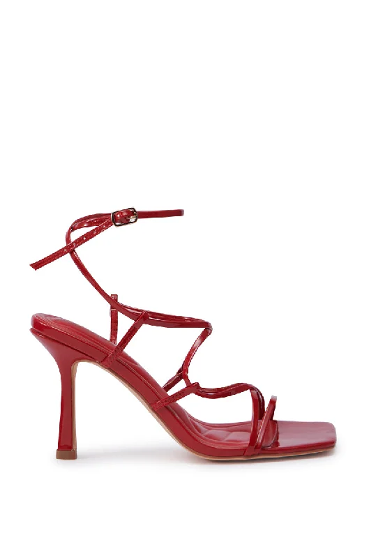 comfy sandals for picnics-KAYLIN-RED STILETTO SANDAL