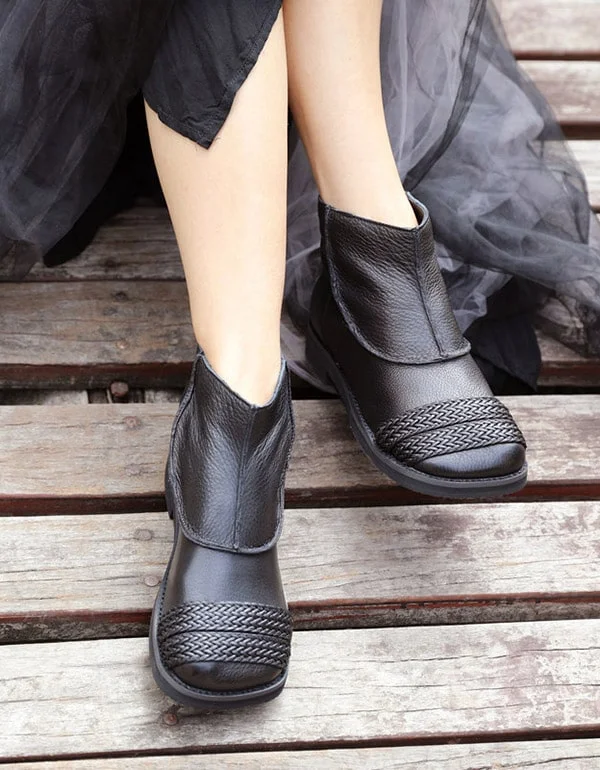 Boots with padded breeze-Handmade Soft-soled Retro Leather Short Boots