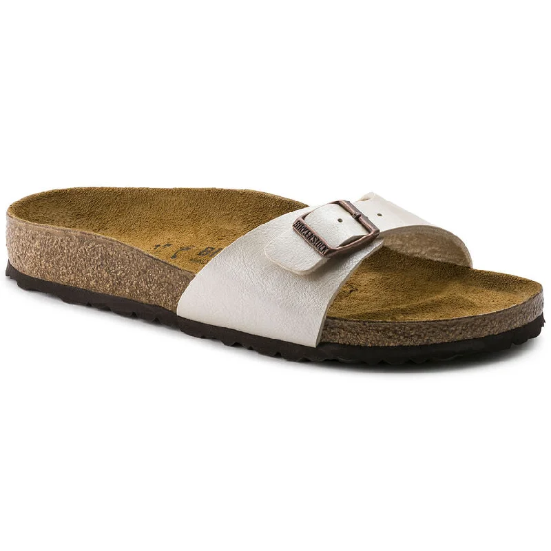 sandals with cozy vibes-Birkenstock Madrid BF Graceful Pearl White Narrow 940153