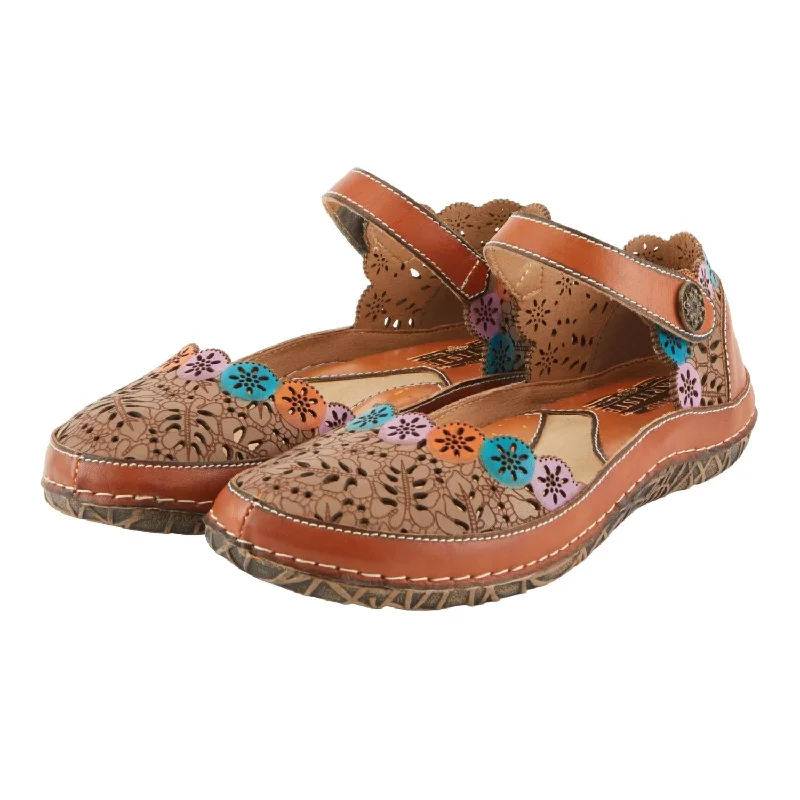 Mary Jane shoe with simple strapWomen's Kysandra-Fleur Mary Jane Shoes In Tan Multi