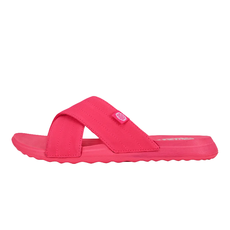 affordable sandals for singles-Christi Slide Mono - Electric Pink