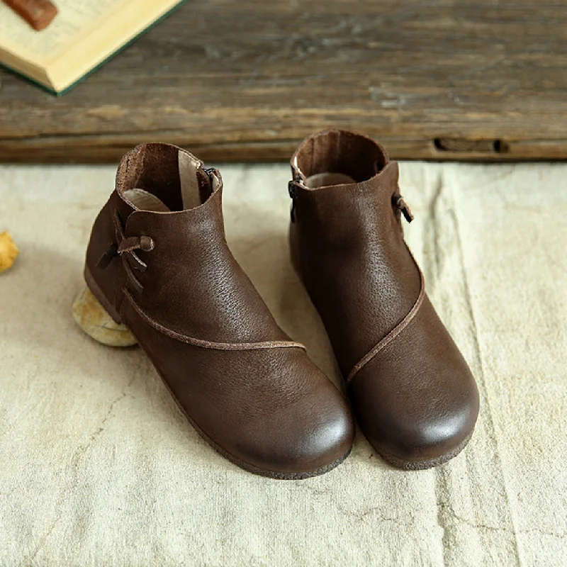 Boots for outdoor work-Autumn Handmade Leather Retro Boots | Gift Shoes