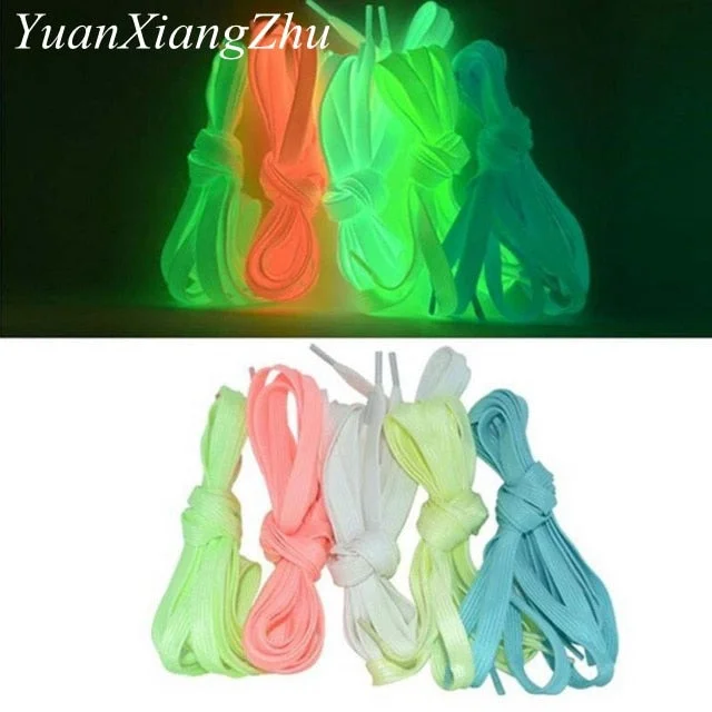 Athletic shoes with sleek sole -Luminous Shoelaces Athletic Sport Flat Canvas Shoe Laces Glow In The Dark Night Color Fluorescent Shoelace 80/100/120/140cm YG-1