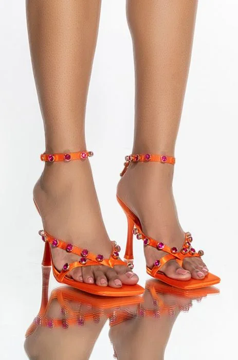 sandals near business hubs-TART-ORANGE STILETTO SANDAL