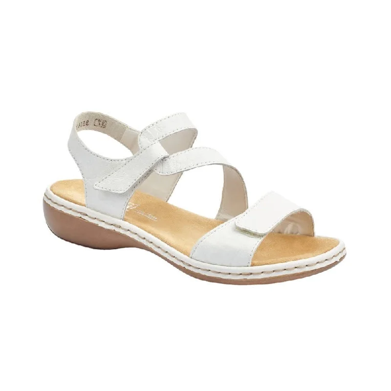 affordable sandals for couples-Rieker 659C7-80  White