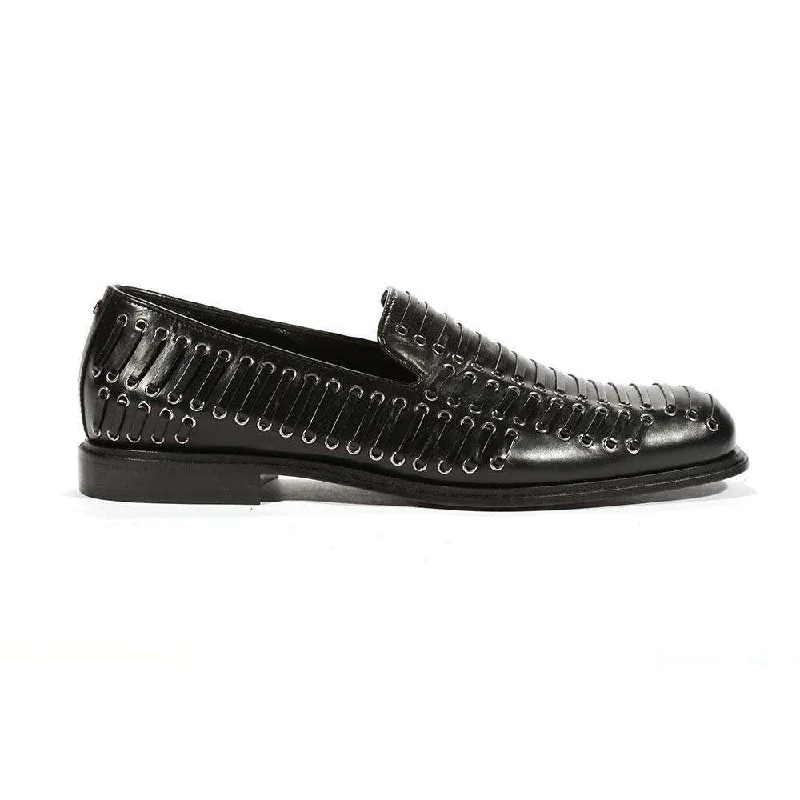 Loafers for special occasions-Cesare Paciotti Luxury Italian Men's Loafers Baby Lux Black J Designer Shoes (CPM5445)