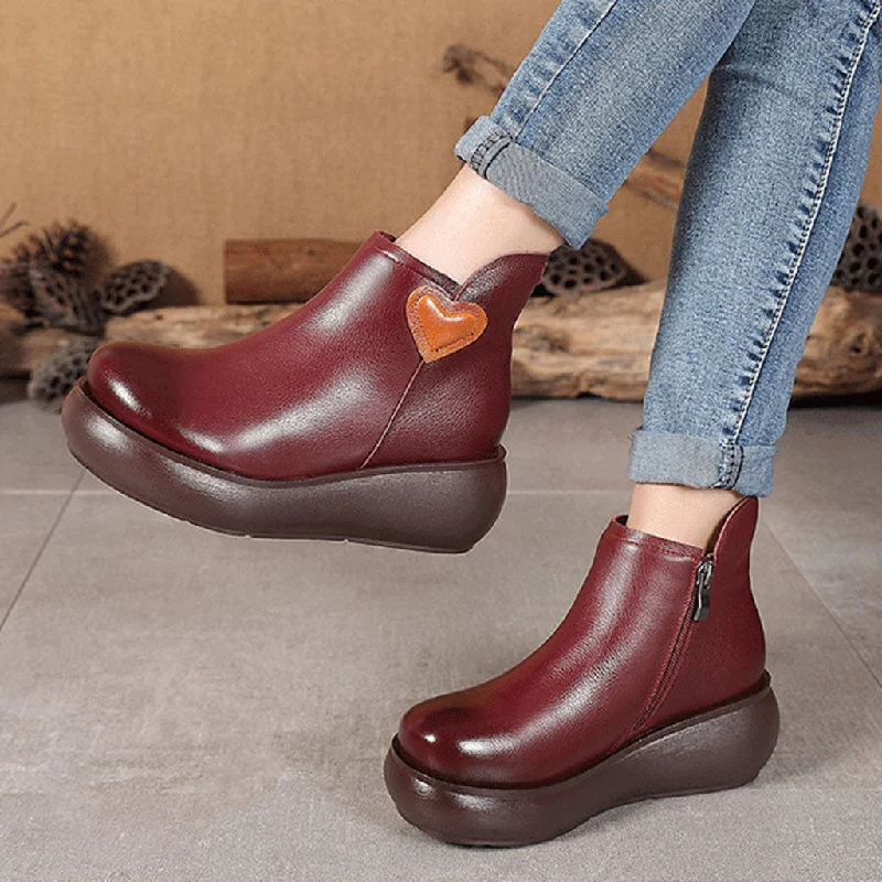 Boots for outdoor style-Women Waterproof Platform Retro Boots 34-44 | Gift Shoes