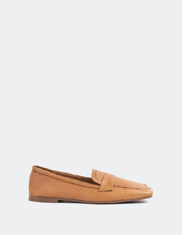 Loafers with stretch soles-Brescia Tan Leather