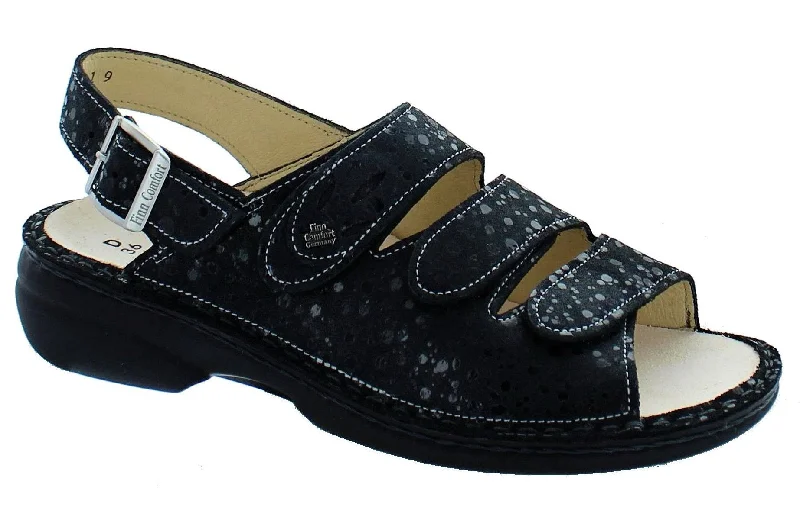 sandals near shopping districts-Finn Comfort Saloniki Estellar Black