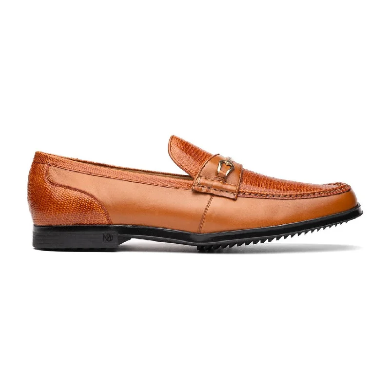 Loafers for sunny picnics-Marco Di Milano Hugo Men's Shoes Honey Exotic Lizard / Calf-Skin Leather Horsebit Loafers (MDM1085)