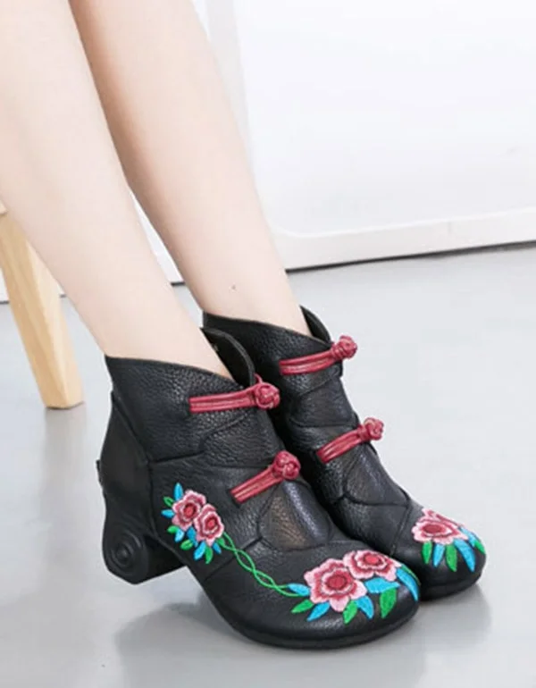 Boots with wet drift-Handmade Embroidery Ethnic Style Boots for Women