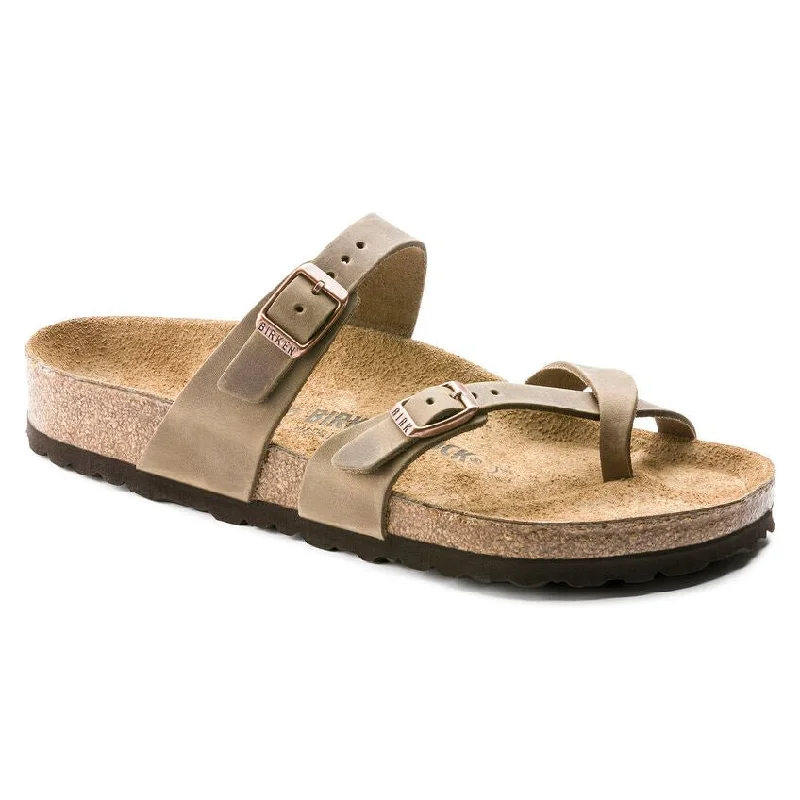 sandals near transit areas-Mayari Oiled Leather Tobacco Brown