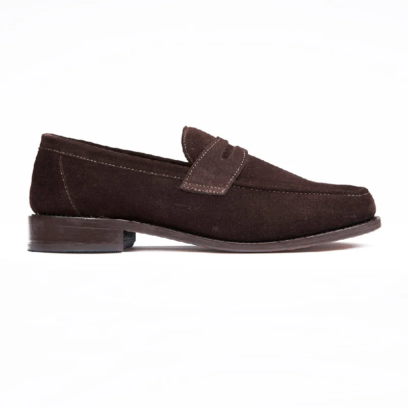 Loafers for work hues-Penny Loafer - Brown Suede