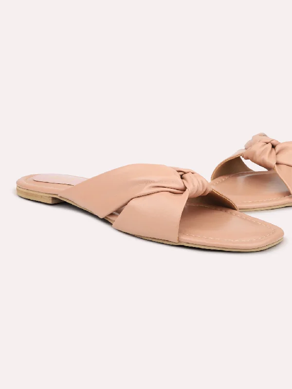 affordable flats in suburbs-Women Peach Open Toe Flats