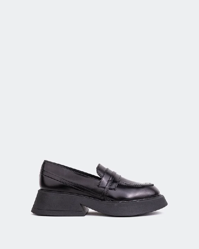 Loafers with plush soles-Felix Black Leather