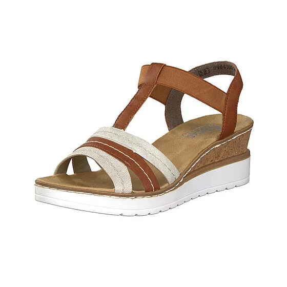 luxury sandals for rent-Rieker women sandal brown V38A1-60