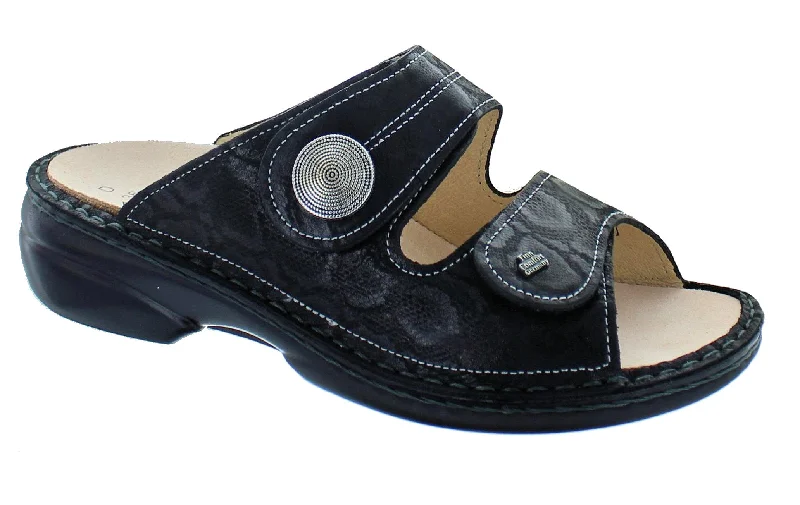 sandals with modern soles-Finn Comfort Sansibar Black Nubuck