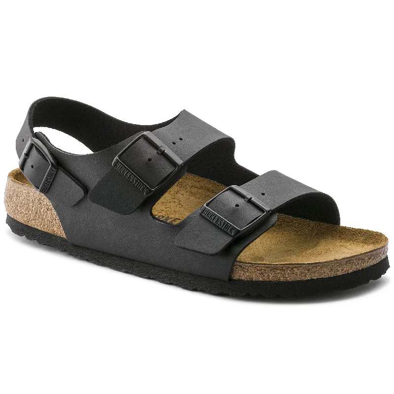 chic sandals for workers-Birkenstock Milano Birko-Flor Black 34791