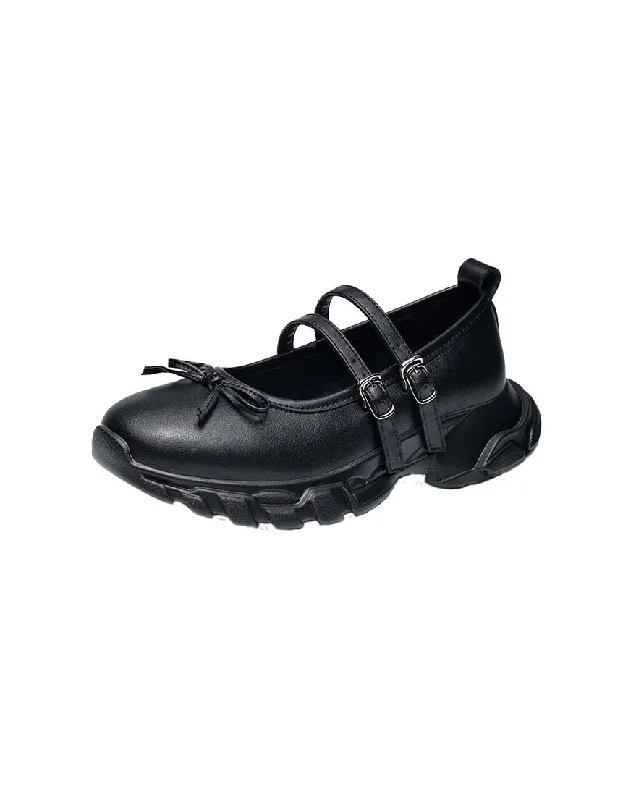 Mary Jane shoe with firm comfortThick-soled Round-toed Double Strap Casual Mary Jane shoes