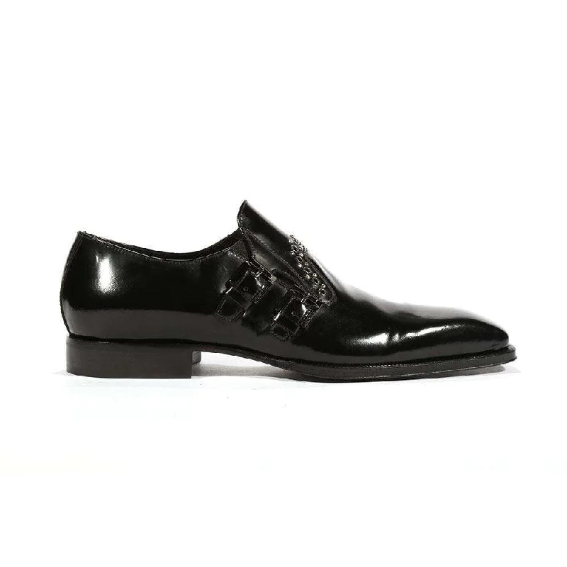 Loafers with skid-proof soles-Cesare Paciotti Luxury Italian Men's Loafers Baio Black Designer Shoes (CPM5458)