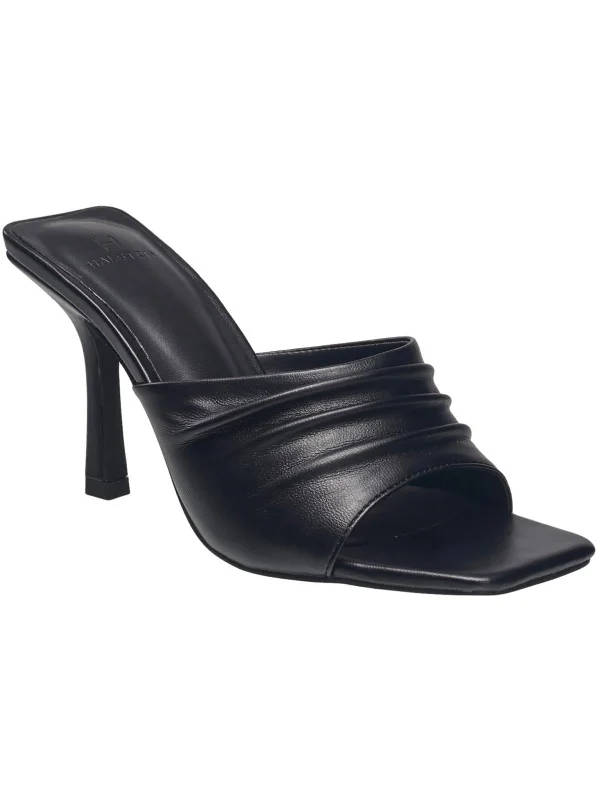 classic satin high heels-Womens Vegan Leather Dressy Heels