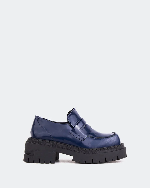 Loafers with rugged charm-Zolian Navy Leather