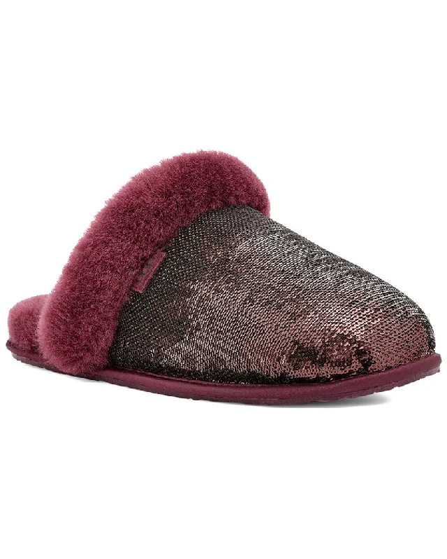 cat fun slippers-UGG Scuffette II Mirror Ball Suede Clog