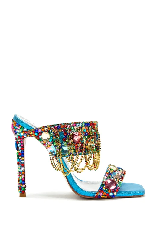 sandals for sale cheap-ENVIE-MULTI RHINESTONE STILETTO SANDAL