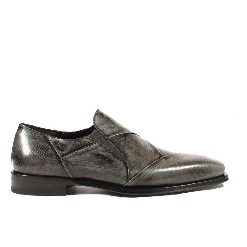 Loafers with stretchable fit-Cesare Paciotti Luxury Italian Men's Designer Shoes Magic Old Antracite Leather Loafers (CPM2582)