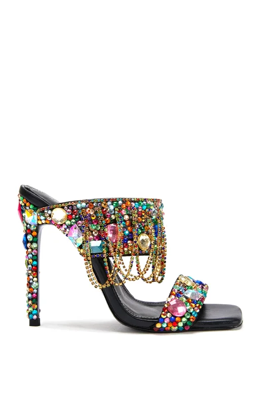 sandals with open toes-CAMP-MULTI RHINESTONE STILETTO SANDAL