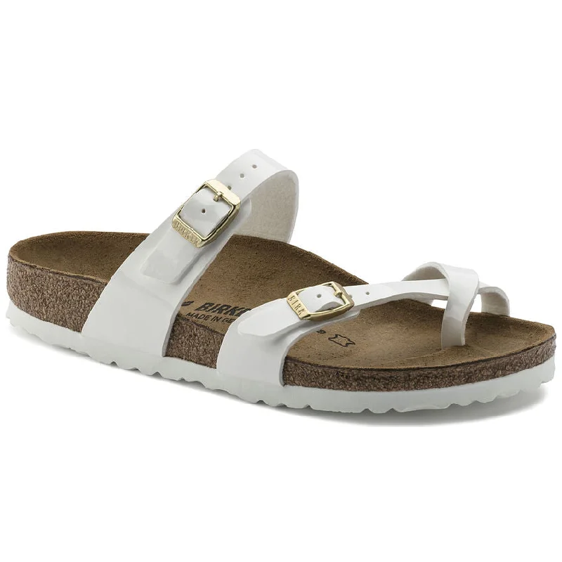 sandals with trendy style-Birkenstock Mayari-White Patent BF 1005280