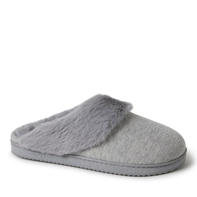 foam memory slippers-Dearfoams Womens Dahlia Rib Knit Scuff