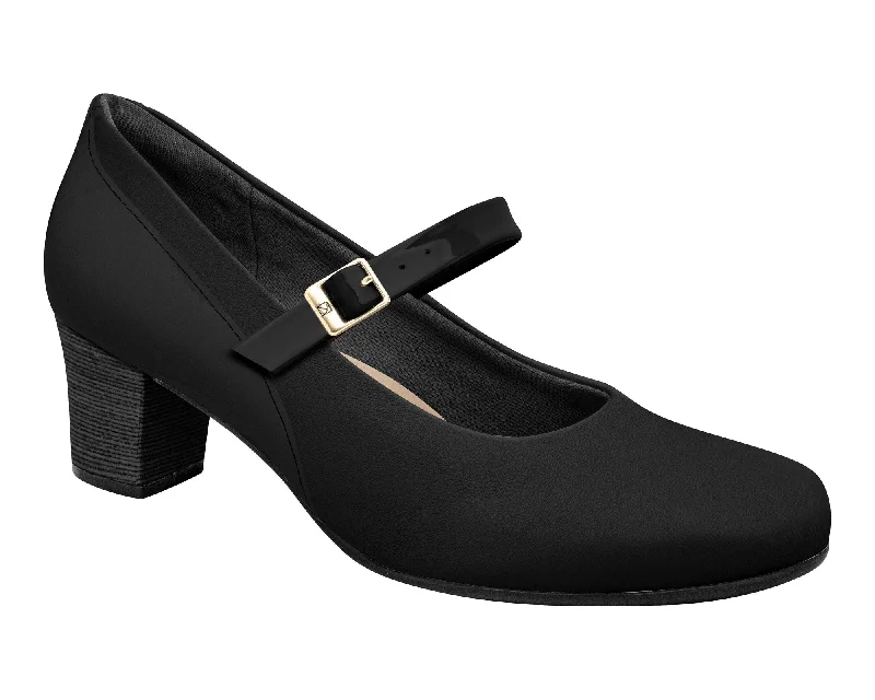 Mary Jane shoe with bold heelPiccadilly Ref: 110140 Business Court Mary Jane Shoe Medium Heel in Black