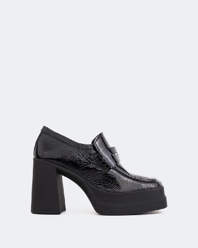 Loafers with cozy soles-Lungara Black Naplack