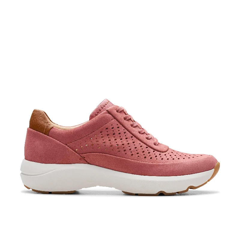 Athletic shoes with cushioned sole -Clarks TIVOLI GRACE in Pink Nubuck