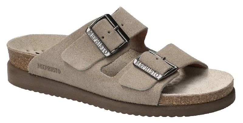 stylish sandals for couples-Mephisto Hester Warm Grey Suede