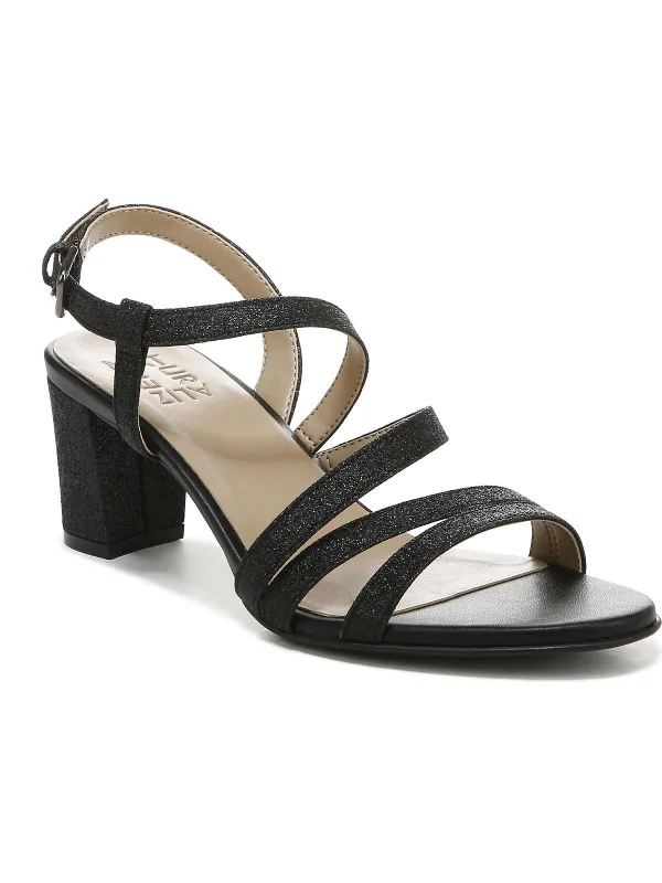 sleek suede high heels-Womens Strappy Iridescent Heels