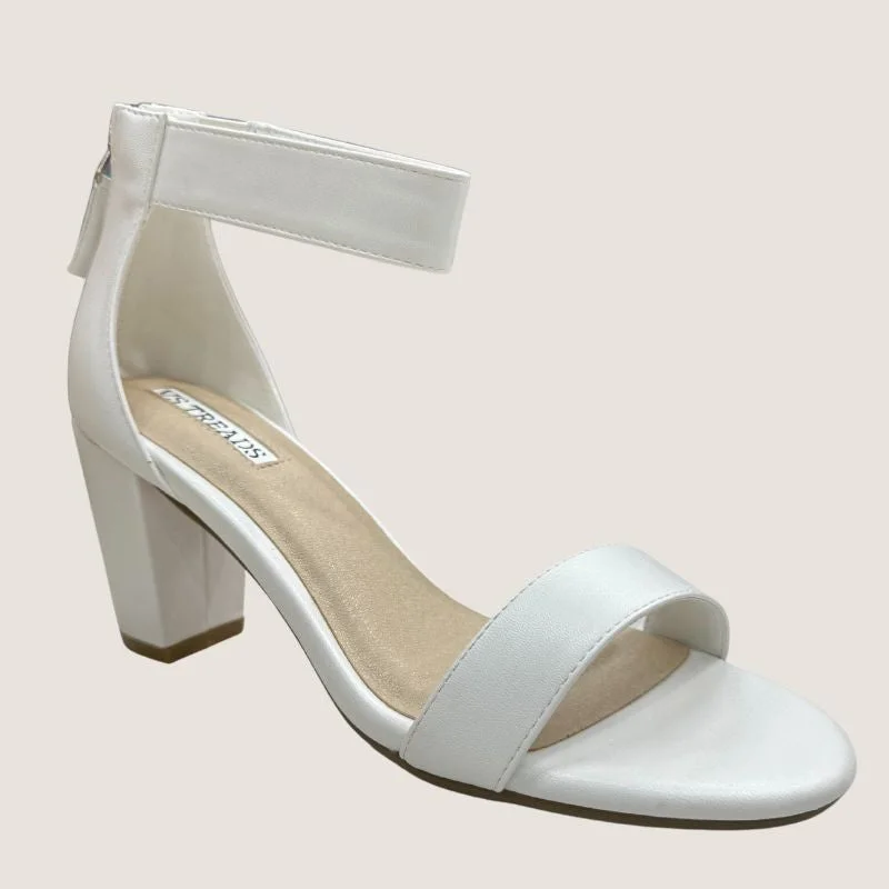 white satin high heels-Vs Treads Redding Heel